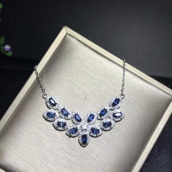 

uloveido girls blue sapphire anniversary pendant necklace women 925 sterling silver gemstone statement necklace pendant fn293