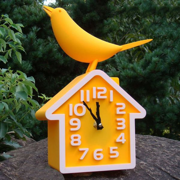 

wall clock table clock home decor bird house 12h display digital mute time wall mounted hallway entryway kitchen dining