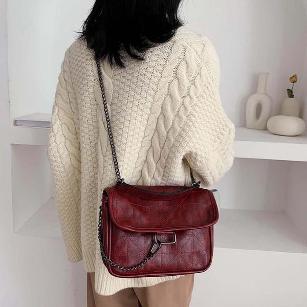 

solid color vintage leather crossbody bags for women 2020 winter shoulder bag elegant women handbag exquisite girls #j5s
