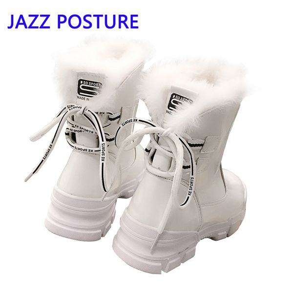 

new fashionable winter boots with plush women's boots made of soft leather women's winter snow warm q256, Black