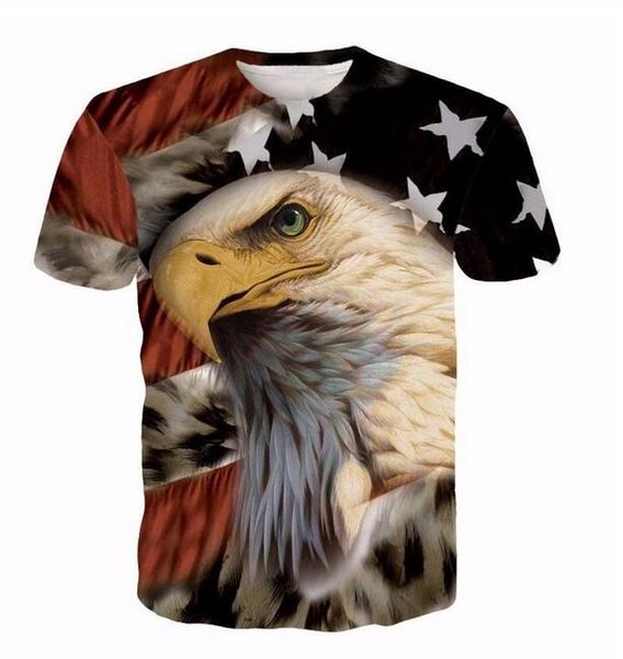 

new fashion eagle t-shirts men womens clothing 3d print men women harajuku style streetwear el056, White;black