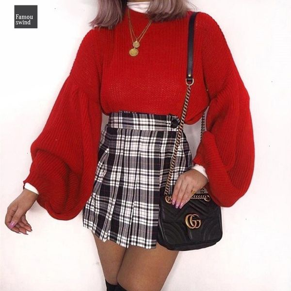 

jumpers sweater lantern sleeve loose knitted long women winter casual korean sweater pullovers pull femme hiver, White;black