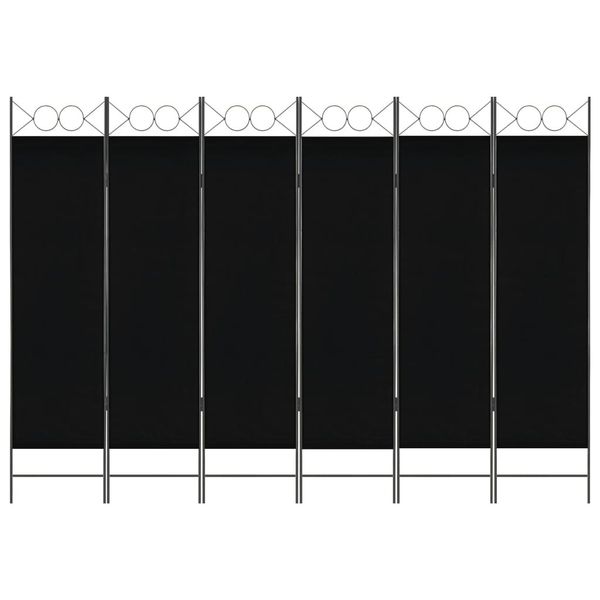 

6-panel room divider black 240x180 cm garden sets