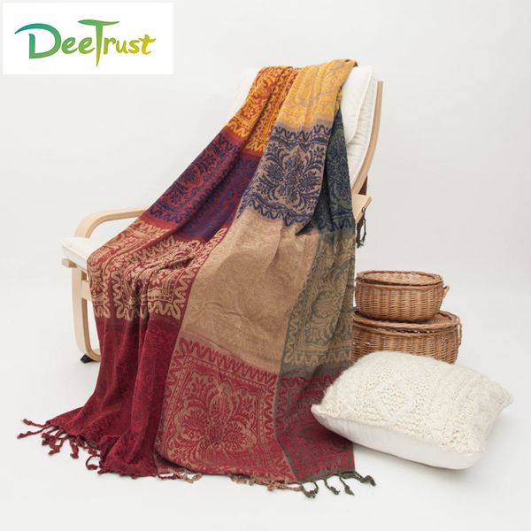 

cotton classic europe super soft thicken plaid floral blanket fashion throw on sofa/bed blanket table/plane piano cover