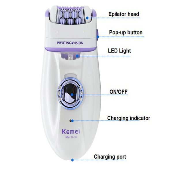 

new 2 in 1 women shave wool device knife electric rechargeable lady shaver epilator shaving km 2668 waterproof dual head hair cykbc