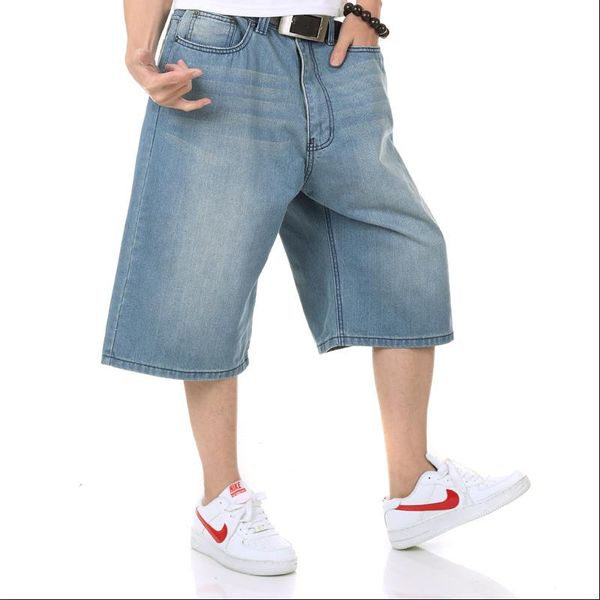 

men's big size shorts summer shorts fat baggy jeans, Black