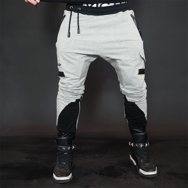 

new jogging pants men sport sweatpants running pants gym men joggers cotton trackpants slim fit bodybuilding trouser, Black