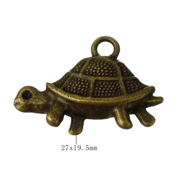 

ancient bronze (10 pieces per batch) ancient silver metal alloy 27 * 19.5mm, tortoise pendant, used for jewelry making diy hand, Bronze;silver