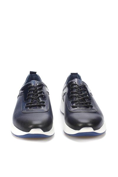 

pearl genuine leather navy blue male casual shoes 120130008779, Black