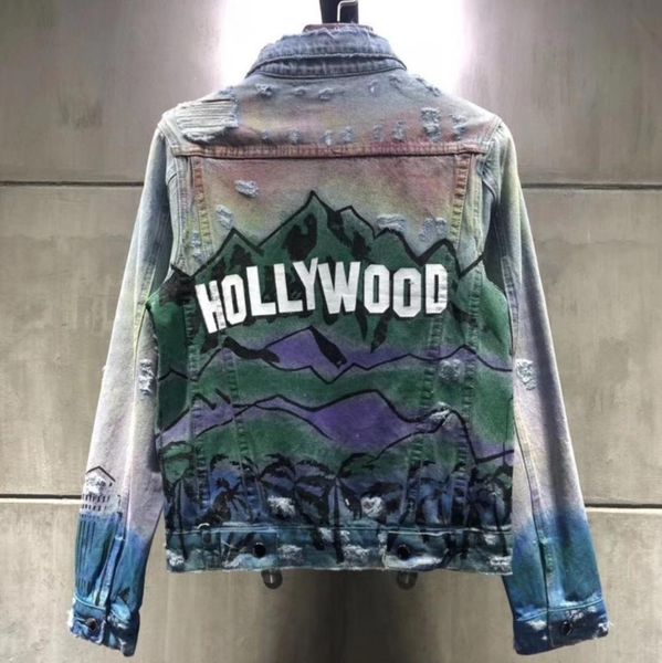 

newluxury европейская куртка промытая джинсовая куртка письмо печати мужчины и женщины высокое качество удобные мужские дизайнерские джинсов, Black;brown