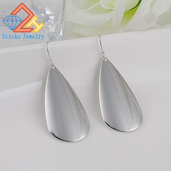 

fashion trends jewelry iron sheets big teardrop-shaped earrings for women can be mixed batch, Silver