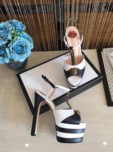 

мода каблук обувь микс модели свадебные туфли женщины острым носом высокие каблуки шипованные ремешками slingback шпильки кожаные сандалии н, Black