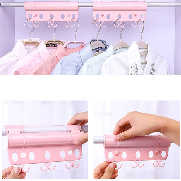 2019 Creative Windproof Buckle Drying Hanger Drying Clothes Rack Hooks Home Bedroom Wardrobe Essential 6 Hooks 7 Holes High Capacity From Yueji