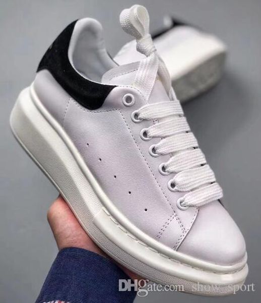 

Men women luxury de igner hoe white black leather thick red tar white hoe increa e alexander mcqueen neaker wild couple hoe