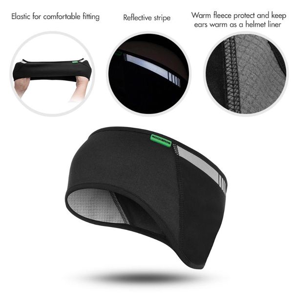 

new cycling helmet liner headband cap warm head bike helmet liner ear cover sports sweatband ear warmer for men women, Black