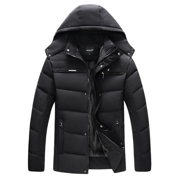 

20 20 men's stand collar thermal cotton-padded clothes youth brushed and thick casual cotton-padded jacket, Black