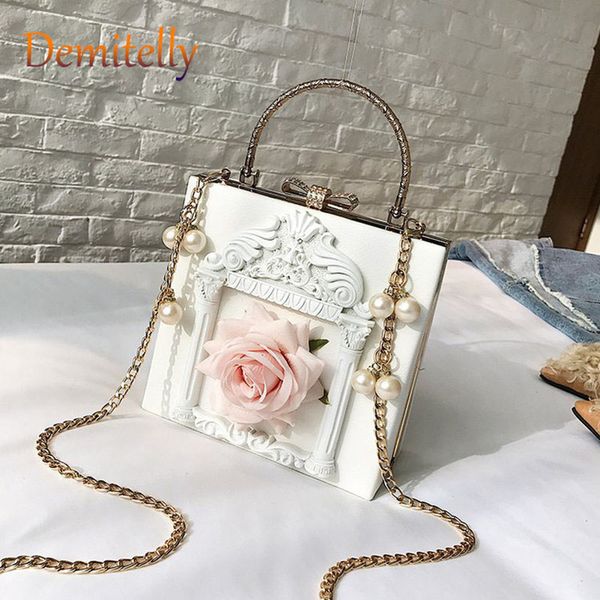 

fashion small square bag chain women's handbag shoulder diagonal bag creative flower small lock decoration handbag wallet