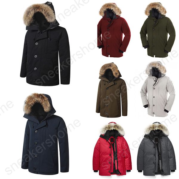 

down jacket canada trendy thicken warm windproof waterproof men long section cold protection hardy comfortable quality male, Black