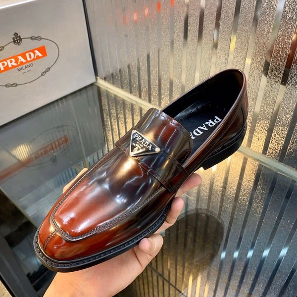 

men's british style wild one pedal leather shallow flat shoes low-shoes tide men's business wild leather shoes#02, Red;white