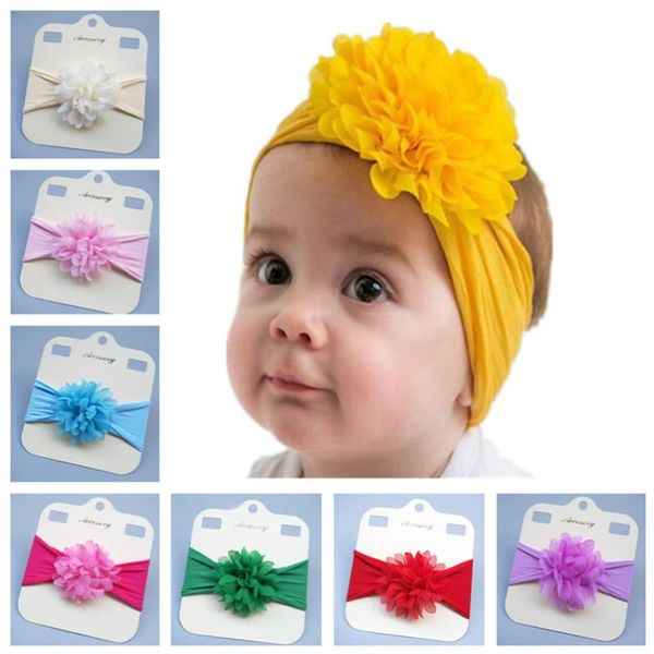 

baby girl ободки сладкие дети девочка детские оголовье infant новорожденный цветка смычка диапазона аксессуары для волос шифон цветок оголов, Slivery;white