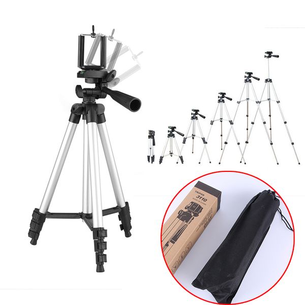 Ajustável portátil Phone Holder câmera tripé 3110 Liga de alumínio Professional telescópica monopé Tripé para câmera do smartphone Ação