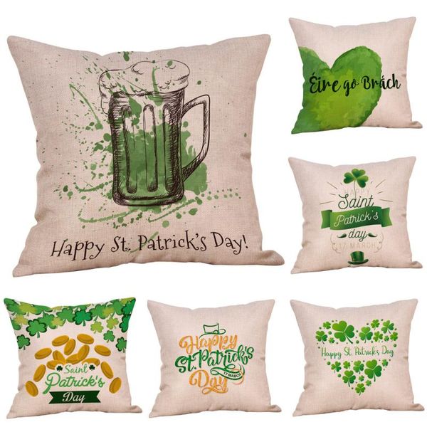 

st. patrick's day pillow cases linen sofa cushion cover home decor pillow case home decor cushion cover funda cojin