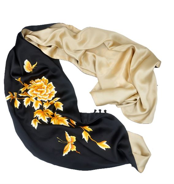 

hand-embroidered peony shawl a chinese style birthday gift of mulberry silk