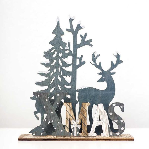 

merry christmas decorations wooden christmas elk ornaments creative 3d stitching xmas ornaments home decor navidad