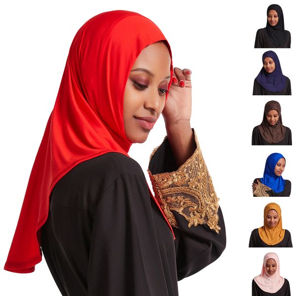 One Piece Amira hijab muçulmano cachecol Turban instantâneo pronto a vestir Covers Lenço Enrole Xaile Niqab islâmica Mulheres Headwear completa