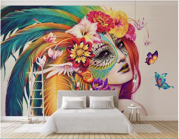 

3d room wallpaper cloth custom p original european-style hand-painted colorful beauty background mural wallpaper for walls 3 d wall