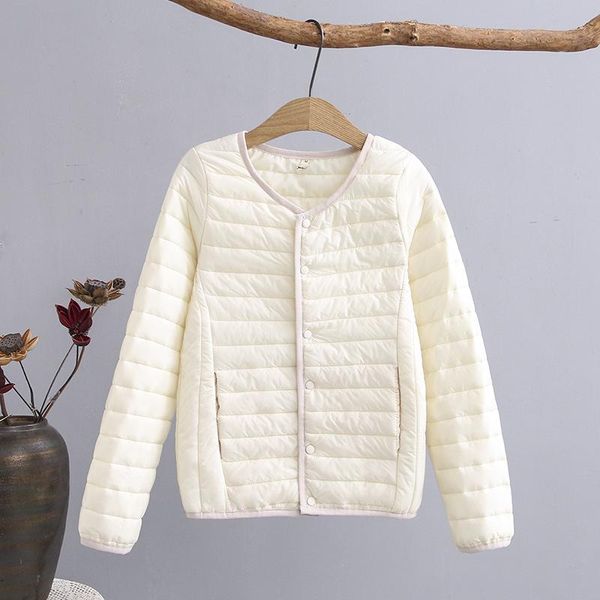 

newbang plus size 5xl 6xl lightweight cotton coat women winter warm linner collarless coat with zipper feamale slim jackets, Black