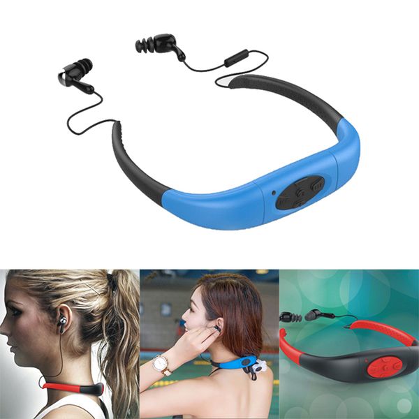 

4g 8g 16gb waterproof mp3 ipx8 music player underwater sports neckband swimming diving with fm radio earphone stereo headphone