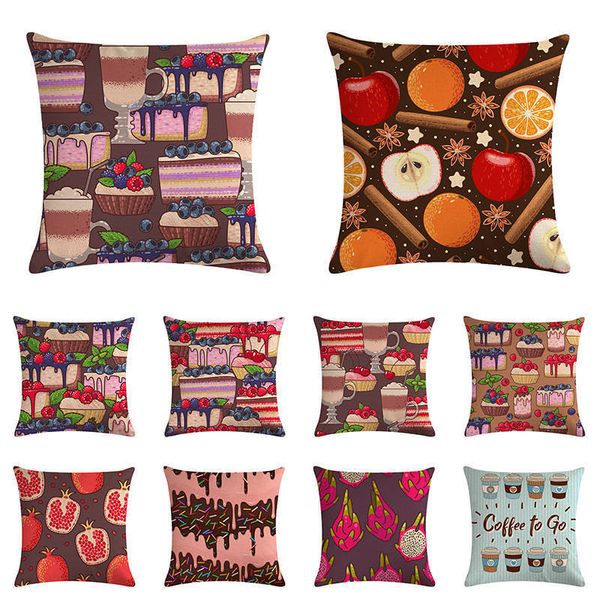 

подушка обложка завод фруктовый торт мороженое геометрическая главная декоративные подушки обложка для софы cartoon berry наволочки zy1116