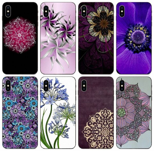 

tongtrade] фиолетовый цветочные mandala чехол для iphone 11 pro x xs max 8 7 6s 6p 5s 5p samsung a5 huawei y7 prime sony xperia x case высо
