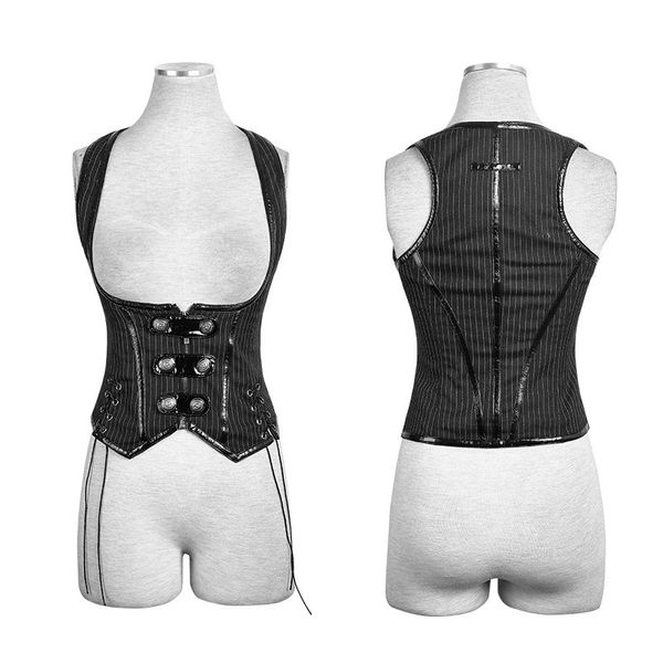 

women's vests punk rave uniform vest shirt,women casual mysterious y686, Black;white
