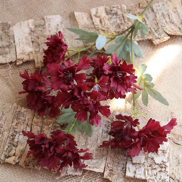 

5 piezas artificiales hortensia flor rama simulación diy seda flor boda hogar sala de estar dormitorio decoración de oficina