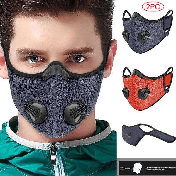 

activated reusable carbon filter windproof dust-proof outdoor sports bibs running cycling dust filter washable reusable cover, Black