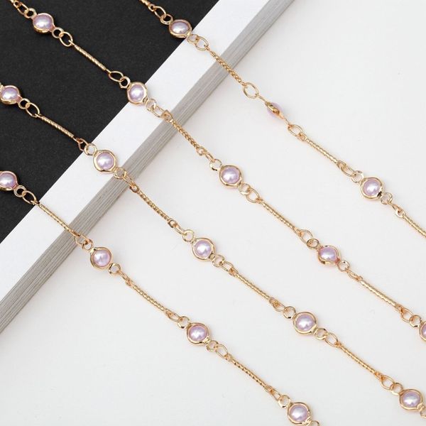 

3 colors fashion beaded sunglasses chain crystal beads handmade reading glasses chains for women jewelry accessories, Silver