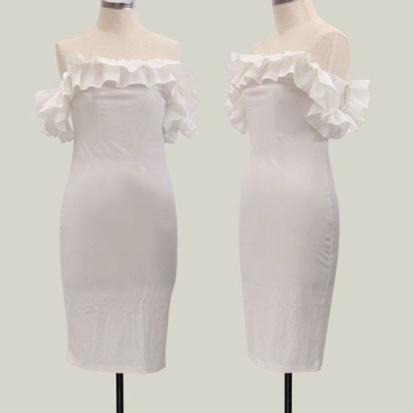 

женские платья дамы вечер лето slim fit midi мода половина рукава повседневная оборками карандаш, Black;gray