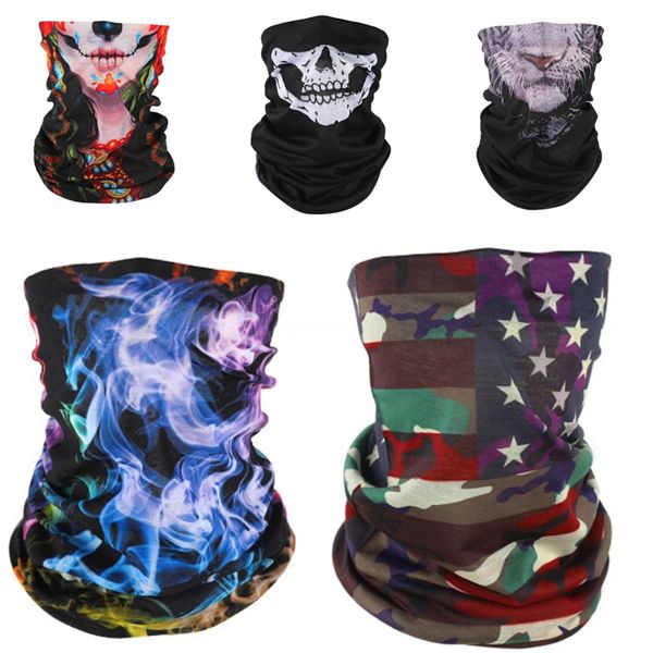 

chrvw i can't breath summer face maskflag black lives skull scarf headgear skull scarf magic outdoor cycling bandanas sunscreen face#90, Blue;black
