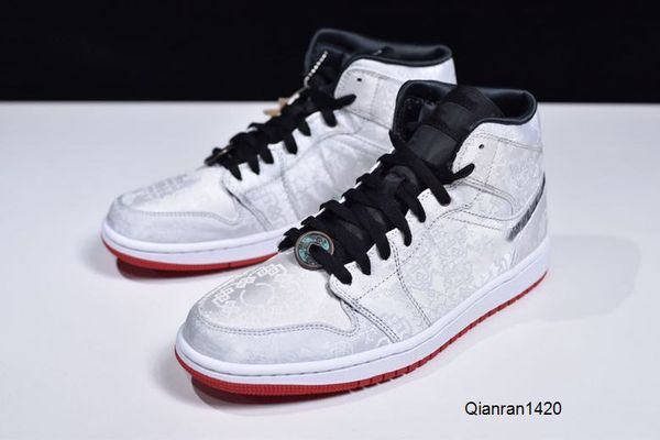 

2020 new designer clot x 1 mid fearless edison chen satin silk retro mens basketball shoes sport sneakers cu2804-100 size 36-45