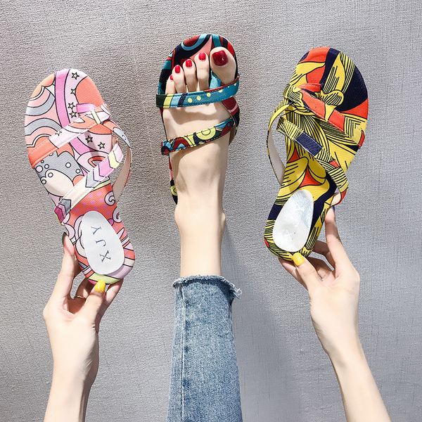 

2019 women summer elegant new style fashion design concise sweet wear-resistance all-match color-blocked casual flat slippers, Black