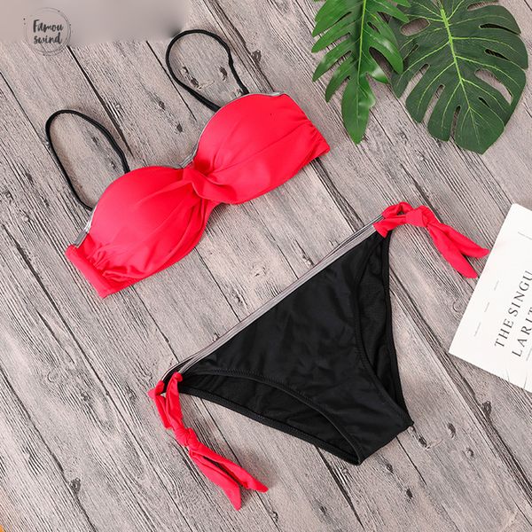 

le new лоскутная бикини sexy plus размер push up купальники женщины купальники твердая бикини 2019 lace купальник xxl, White;black