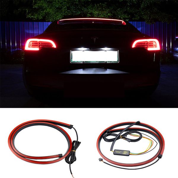 

led taillight car rear windshield automotive multifunctional brake light strip signal flow light 103cm