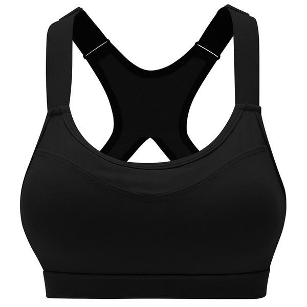 

high stretch breathable sports bra adjustable spaghetti straps fitness women sport bra for running yoga gym black xl, White;black