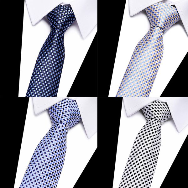 

brand cravate 2018 new mens neck ties 8cm classic plaid wedding tie for groom men's neckties slim silk ties 7.5cm t00198, Blue;purple