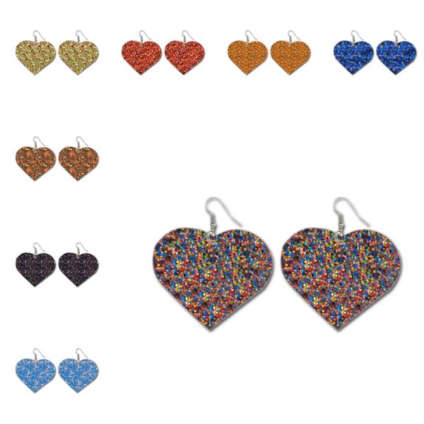 

love heart pu leather earrings lightweight teardrop dangle handmade heart-shaped earring women jewelry kimter-m932f, Silver