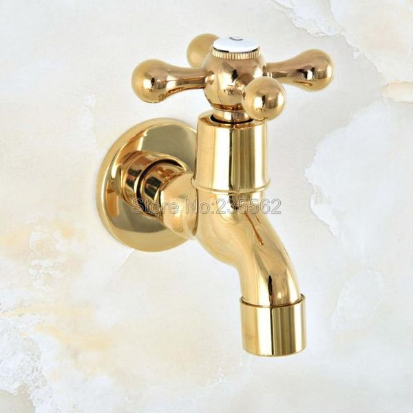 

gold color brass mop pool faucet laundry sink cold water tap tav142