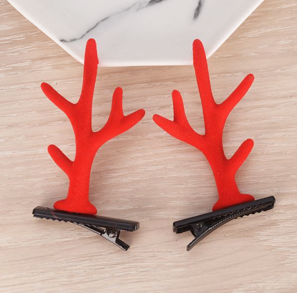 

one pair cute antler barette reindeer antlers hair clip christmas hair accessories forparty elk horn barrette hairpin