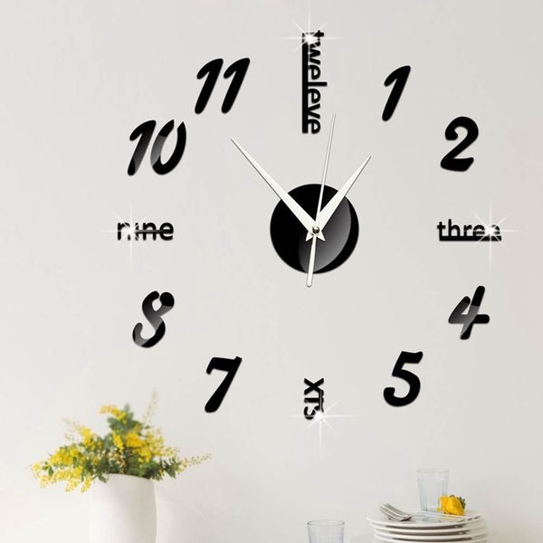 

creative digital wall clock sticker watch modern design clock diy clocks on wall kitchen living room home decor